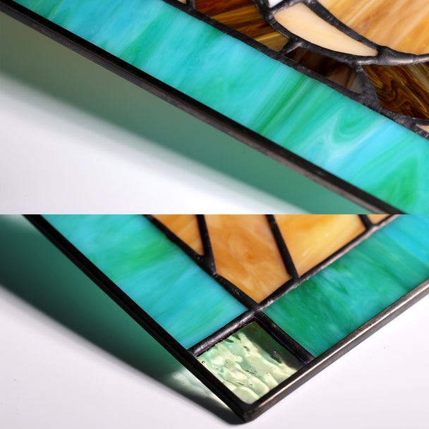 Cuddle&Shine Custom Stained Glass Pet Portraits Cat - Rectangle Frame