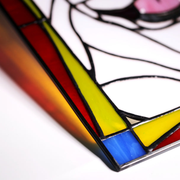 Cuddle&Shine Custom Stained Glass Pet Portraits Dog - Rectangle Frame