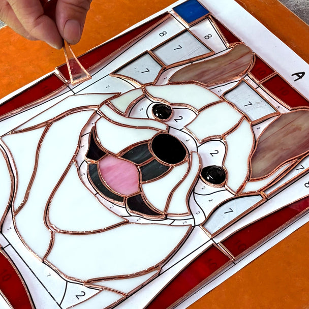 Cuddle&Shine Custom Stained Glass Pet Portraits Dog - Rectangle Frame